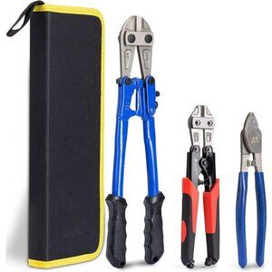 Bolt Cutter Pliers Set Industrial HeavyDuty Soft Rubber14" & Mini 8"Bolt Cutters